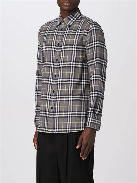 grey burberry shirt|Burberry flannel shirt men's.